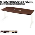【抗菌加工】プラス ronna ロンナ 会議テーブル ミーティングテーブル T字脚 アジャスタータイプ 配線口付き ボート形 幅1800×奥行900×高さ720mm NN-1809TABH【SIAA】