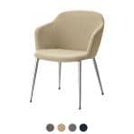 QUON(クオン) アニマA ラウンジチェア ミーティングチェア ダイニングチェア 布張り(トラッド) クロームメッキ脚 MCR