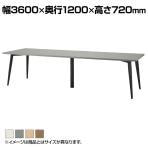 会議テーブル おしゃれ ミーティングテーブル 粉体塗装脚 幅3600×奥行1200×高さ720mm TFG-327-3612