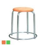 ラウンドスツール 底面外リング付 クロムメッキフレーム スタッキング可能 完成品 日本製