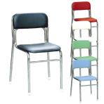 リブラチェアー 座面高420mm 待合椅子 クロムメッキ仕様 作業椅子