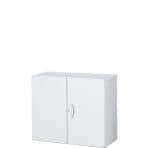 クウォール 両開き書庫(内筒交換錠) 幅900×奥行400×高さ750mm/SE-RW4-07H ホワイト 【国産】【完成品】