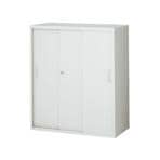 クウォール 3枚引戸書庫(内筒交換錠) 幅900×奥行450×高さ1050mm/SE-RW45-310S ホワイト 【国産】【完成品】