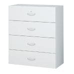 クウォール 4段ラテラルキャビネット(内筒交換錠) 幅900×奥行450×高さ1050mm/SE-RW45-410D ホワイト 【国産】【完成品】