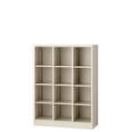 スチール製 SBK 3列オープン書庫 シューズボックス 可動棚タイプ 3列4段12人用 ニューグレー SE-SBK-12 下駄箱 靴箱 シューズラック スチール書庫 スチールキャビネット 【国産】【完成品】