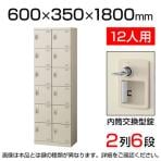 【国産】【完成品】スチール製 シューズボックス・靴箱・下駄箱 2列6段12人用 内筒交換錠/SLB-212-T2