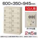 【国産】【完成品】スチール製 シューズボックス・靴箱・下駄箱 2列5段10人用 ダイヤル錠/SLB-M10-D2