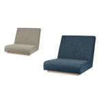 SIEVE (シーヴ) フォーム ローソファ 1人掛け 背・座一体型フレーム 和・洋デザイン フレーム:ビーチ無垢材 張地:ファブリック 幅800×奥行860×高さ680mm