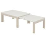 伸長式センターテーブル UV塗装天板 ホワイト リビングテーブル モダン 幅900～1500×奥行600×高さ380mm