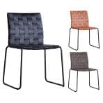 ハーパー ダイニングチェア ミーティングチェア リサイクルレザー 固定脚 スタッキングチェア CRUSH クラッシュプロジェクト yuu 幅580×奥行570×高さ810mm