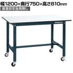 【抗菌加工】サカエ 軽量作業台SELタイプ 移動式・直進安定金具無し SEL-1275PUR 幅1200×奥行750×高さ810mm【SIAA】