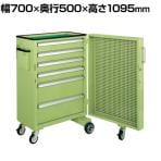 サカエ キャビネットワゴンスイングドア付き 幅700×奥行400×高さ1095mm CW-SD1N