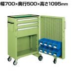 サカエ キャビネットワゴンスイングドア付き 幅700×奥行400×高さ1095mm CW-SD5N