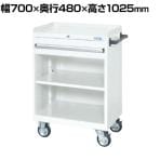 サカエ キャビネットワゴン 棚板付き 幅700×奥行480×高さ1025mm CV-101TW