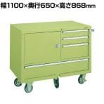 サカエ キャビネットワゴン 幅1100×奥行650×高さ868mm Q-22B