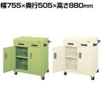 サカエ パネルワゴン(ゴム車・引出・扉付き) PKW-7A 幅755×奥行505×高さ880mm 均等耐荷重200kg