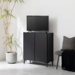 ハイタイプ テレビ台 サイドボード 引き出し 収納 脚付き 木目 リビングボード モダン リビング収納 黒 ブラック ルンバブル 幅798×奥行347×高さ890mm