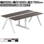 【法人様限定】LASHデスク ラッシュホールレッグ フリーアドレスデスク 両面2連タイプ 配線ダクト付き 幅2000×奥行1200×高さ720mm