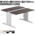 【法人様限定】LASHデスク ティーレッグホール フリーアドレスデスク 両面タイプ 配線ダクト付き 幅1200×奥行1200×高さ720mm