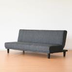 3人掛け ソファベッド ソファ シンプル 布 ファブリック リクライニング 折りたたみ ブラック 幅1800×奥行800×高さ710mm