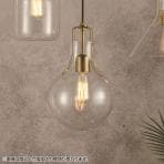 【LED電球付き】ペンダントライト オリテ 1灯 LED対応 照明 ガラス クリア 天井照明 インテリア ライト シンプル レトロ おしゃれ ゴールド