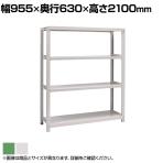 【本体】国産スチールラック ボルトレス 中量500kg/段 単体 幅900×奥行600×高さ2100mm 天地4段