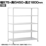 【本体】国産スチールラック 軽量棚 100kg/段 セミボルトレス 幅875×奥行450×高さ1800mm 天地5段 業務用 可動棚 収納棚