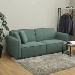 3人掛け ソファ ファブリックソファ キューブ型 モダン リビングソファ おしゃれ モダン グリーン グレー イエロー ピンク 幅1970×奥行880×高さ750mm