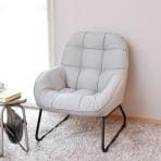 1人掛け ソファ ファブリック スチール脚 コンパクト リビングソファ パーソナルソファ おしゃれ かわいい モダン ルンバブル 幅650×奥行770×高さ830mm