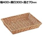 PP製バスケット 持ち手なし スクエア 水洗い可 収納カゴ かごバスケット 業務用 店頭用 店舗什器 陳列什器 雑貨 食料品 おしゃれ 幅400×奥行300×高さ70mm