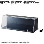 鍵付きショーケース LED照明 コレクションケース アクリルケース BK(背面・側面) ディスプレイケース 店舗什器 業務用 陳列 ライト付き 化粧品 フィギュア 幅570mm