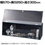 鍵付きショーケースボックス コレクションケース アクリルケース ディスプレイケース 店舗什器 業務用 陳列 化粧品 フィギュア 幅570mm 鍵1箇所