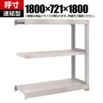 【追加/増設用】TRUSCO スチールラック M5型中量棚 オープンラック 幅1800×奥行721×高さ1800mm 3段 連結 免震樹脂ベース付き 日本製 ネオグレー