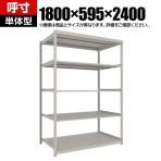 【本体】TRUSCO スチールラック 薄板ラック(棚板分割タイプ/耐荷重100kg) 幅1800×奥行595×高さ2400mm 5段単体 日本製 ネオグレー