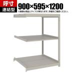 【追加/増設用】TRUSCO スチールラック 薄板ラック(棚板分割タイプ/耐荷重100kg) 幅900×奥行595×高さ1200mm 3段連結 日本製 ネオグレー