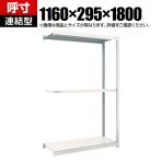 【追加/増設用】TRUSCO M1.5型軽中量棚 幅1160×奥行295×高さ1800mm 3段連結 ネオグレー 780-0380