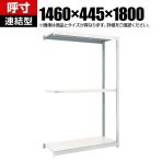 【追加/増設用】TRUSCO M1.5型軽中量棚 幅1460×奥行445×高さ1800mm 3段連結 ネオグレー 780-0541