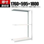 【追加/増設用】TRUSCO M1.5型軽中量棚 幅1760×奥行595×高さ1800mm 3段連結 ネオグレー 780-0703