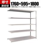 【追加/増設用】TRUSCO M1.5型軽中量棚 幅1760×奥行595×高さ1800mm 5段連結 ネオグレー 508-3907