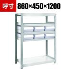 TRUSCO M2型軽中量棚 幅860×奥行450×高さ1200mm 樹脂透明引き出し付き 大×6 856-3233
