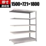 【追加/増設用】TRUSCO M5型中量棚 幅1500×奥行721×高さ1800mm 5段 連結 ネオグレー 509-1187