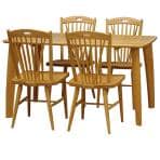 4人用 ダイニングセット 5点 (幅1500mmテーブル×1 チェア×4) ダイニングテーブル ダイニングチェア 食卓テーブルセット 木製 ナチュラル 北欧 ウィドゥスタイル 幅1500×奥行800×高さ700mm