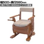 ウェルファン 家具調トイレ セレクトR ひじかけノーマル/幅標準/ソフト 介護 ポータブルトイレ 木調 家具調 トイレ 在宅介護 高齢者 介護用品 福祉用具