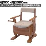 ウェルファン 家具調トイレ セレクトR ひじかけノーマル/幅標準/暖房・脱臭 介護 ポータブルトイレ 木調 家具調 在宅介護 高齢者 介護用品 福祉用具