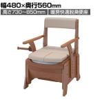 ウェルファン 家具調トイレ セレクトR コンパクト暖房・脱臭 介護 ポータブルトイレ 木調 家具調 トイレ 在宅介護 高齢者 介護用品 福祉用具