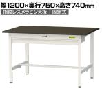 山金工業 実験用 作業台 ワイド引き出し付き 指紋レスメラミン天板 ワークテーブル LABシリーズ 実験台 SLM-1275W-BRW 幅1200×奥行750×高さ740mm