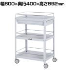 山金工業 ツールワゴン コンビニワゴン こぼれ止め 引き出し付き 3段 双輪キャスター付き 業務用 WCFCS-3-P 幅600×奥行400×高さ892mm