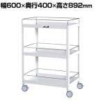 山金工業 ツールワゴン コンビニワゴン こぼれ止め付き 3段 双輪キャスター付き 業務用 WCFS-3-P 幅600×奥行400×高さ892mm