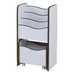 ソフトエッジで安全なキッズ 絵本棚 3段 おもちゃ絵本ラック えほんだな こども絵本ラック キャスター付きラック