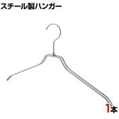 スチール製ハンガー 1本 衣料品用ハンガー 洋服用ハンガー 平型 幅420mm シンプル 洋服掛け ディスプレイ 業務用 新生活 クローゼット収納 クローム